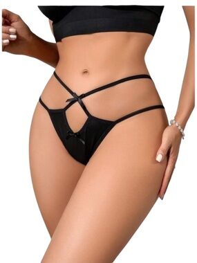 Women's Hollow Out Butterfly Bowknot Triangle Panties size L new without…